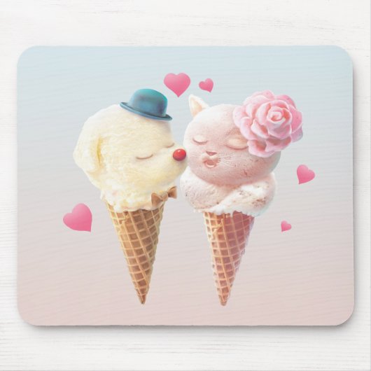 Ice Cream Couple - Liefde bij de eerste klik Muismat (Voorkant)