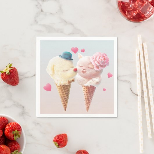 Ice Cream Couple - Liefde bij de eerste klik Servet (Insitu)