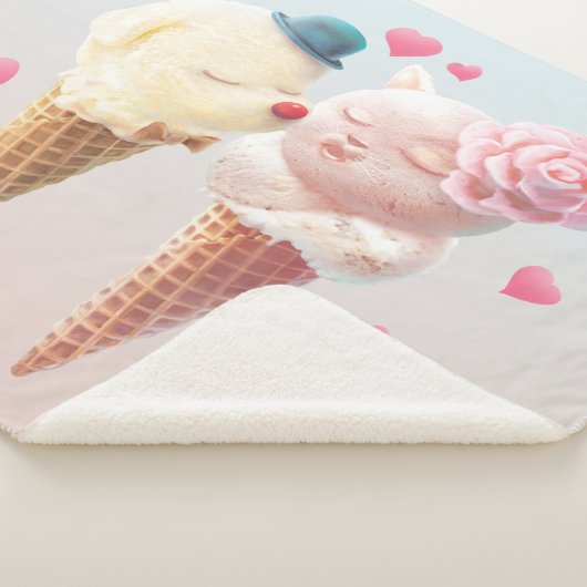 Ice Cream Couple - Liefde bij de eerste klik Sherpa Deken (3/4)