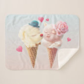 Ice Cream Couple - Liefde bij de eerste klik Sherpa Deken (Voorkant (horizontaal))