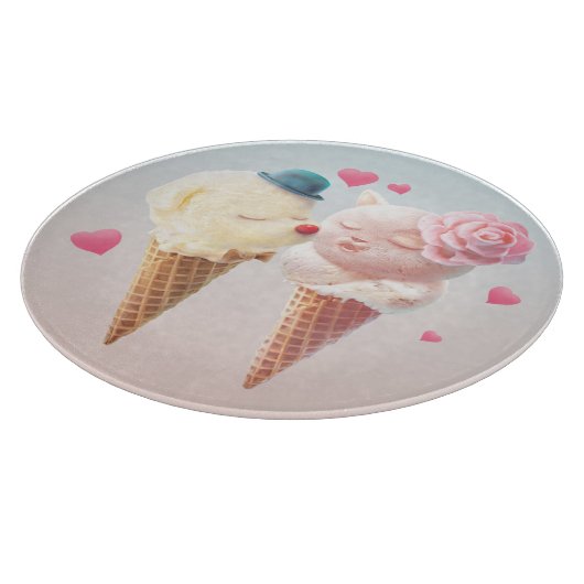 Ice Cream Couple - Liefde bij de eerste klik Snijplank (Hoek)