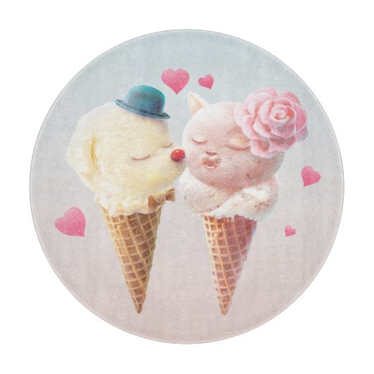 Ice Cream Couple - Liefde bij de eerste klik Snijplank (Voorkant)
