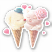 Ice Cream Couple - Liefde bij de eerste klik Sticker (Voorkant)