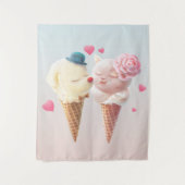 Ice Cream Couple - Liefde bij de eerste klik Wandkleed (Voorkant)