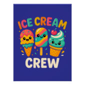 Ice Cream Crew Schattige Ice Cream Perfect Poster (Voorkant)