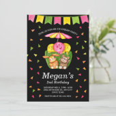 Ice Cream Cup Confetti Birthday Party Invitation (Staand voorkant)