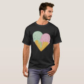 Ice Cream  Cute Heart Valentine's Day Couple Match T-shirt (Voorkant volledig)