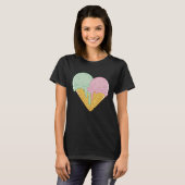 Ice Cream  Cute Heart Valentine's Day Couple Match T-shirt (Voorkant volledig)