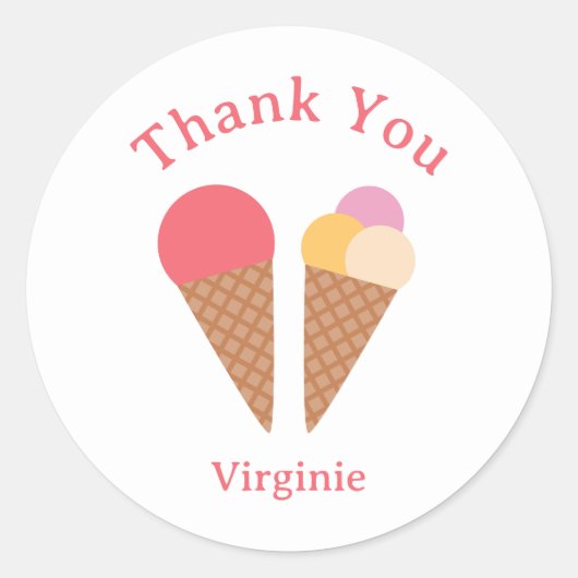 Ice Cream Dank u Sticker (Voorkant)