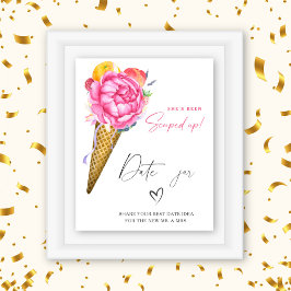 Ice cream - date nachtelijke ideeën. Datum jar bru Poster