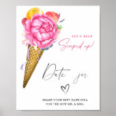 Ice cream - date nachtelijke ideeën. Datum jar bru Poster (Voorkant)