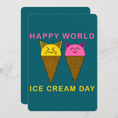 Ice Cream Day Cats Kaart (Voorkant / Achterkant)