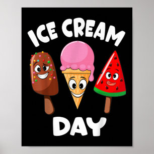 Ice Cream Day Summer Party Ice Cream Maker Kinder Poster