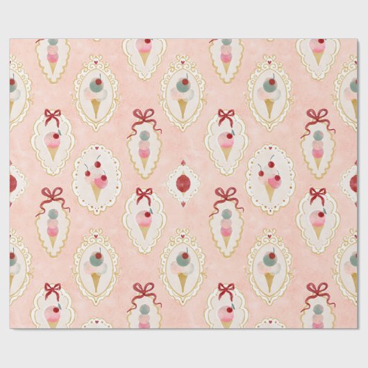 Ice Cream Delight Pattern Cadeaupapier (Vlak)