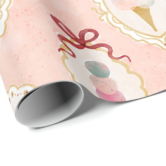 Ice Cream Delight Pattern Cadeaupapier (Rol Hoek)