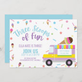 Ice Cream Derde Verjaardag Meisje Jongen 3e Partij Kaart (Voorkant / Achterkant)