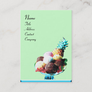 ICE CREAM - DESERT SHOP, blauw rood groen zwart Visitekaartje