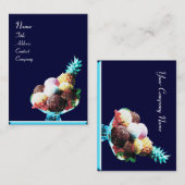 ICE CREAM - DESERT SHOP, blauw rood Visitekaartje (Voorkant / Achterkant)