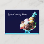 ICE CREAM - DESERT SHOP, blauw rood Visitekaartje (Achterkant)