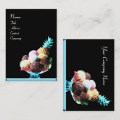 ICE CREAM - DESERT SHOP, blauw zwart Visitekaartje (Voorkant / Achterkant)