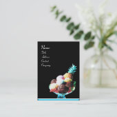 ICE CREAM - DESERT SHOP, blauw zwart Visitekaartje (Staand voorkant)