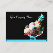 ICE CREAM - DESERT SHOP, blauw zwart Visitekaartje (Achterkant)