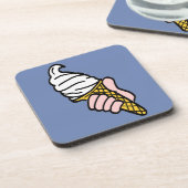 Ice Cream Design met Ice Cream Cone of Cornet Bier Onderzetter (Linkerzijde)