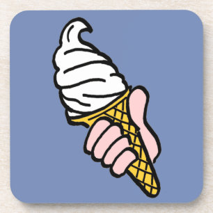 Ice Cream Design met Ice Cream Cone of Cornet Bier Onderzetter