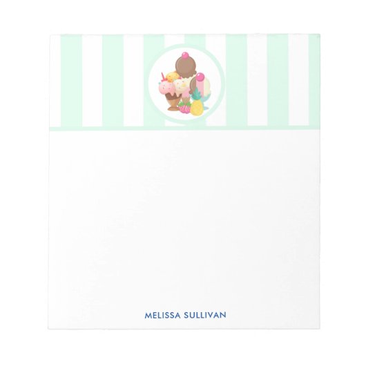 Ice Cream Desserts Neopolitan Flavors Notitieblok (Voorkant)