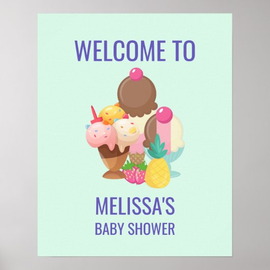 Ice Cream Desserts Welkom Poster (Voorkant)