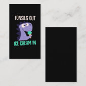 Ice Cream Dinosaur Tonsils Recovery Visitekaartje (Voorkant / Achterkant)