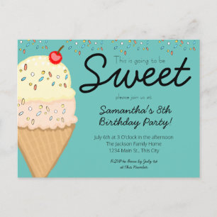 Ice Cream Dit wordt een mooie feestdag Uitnodiging Briefkaart