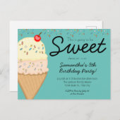 Ice Cream Dit wordt een mooie feestdag Uitnodiging Briefkaart (Voorkant / Achterkant)