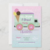 Ice Cream Donut Party Birthday Girls Doughnoten Kaart (Voorkant)