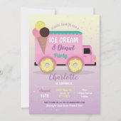 Ice Cream Donut Party Birthday Pink Doughnoten Kaart (Voorkant)