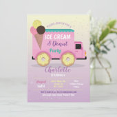 Ice Cream Donut Party Birthday Pink Doughnoten Kaart (Staand voorkant)