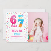 Ice Cream Donut Six Seven Birthday Photo Kaart (Voorkant)