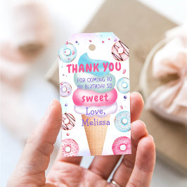 Ice Cream Donut Verjaardag Dank u Cadeau Labels Cadeaulabel