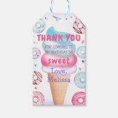 Ice Cream Donut Verjaardag Dank u Cadeau Labels Cadeaulabel (Voorkant)