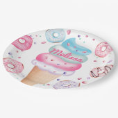 Ice Cream Donut Verjaardagsfeestje Papier Borden Papieren Bordje (Gekanteld)