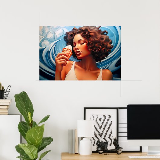 Ice Cream Dream airbrush art Poster (Thuiskantoor)