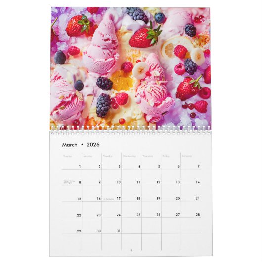 Ice Cream Dreams – 2026 Calendar Kalender (Mar 2026)