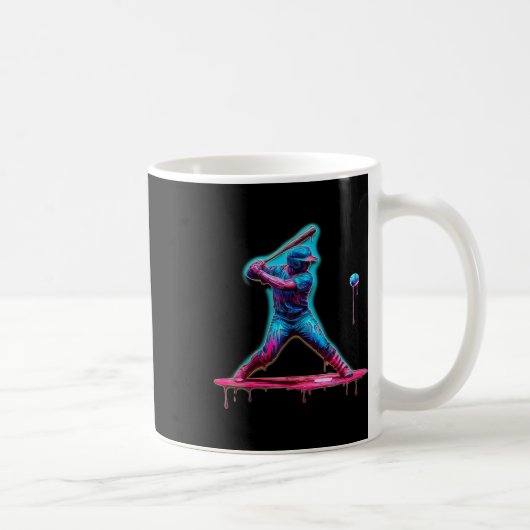 Ice Cream Drip Baseball Bat Baseball Player Koffiemok (Rechts)