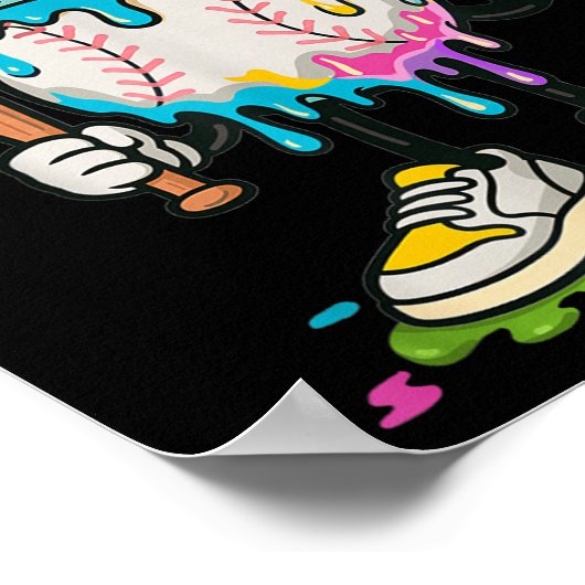 Ice Cream Drip Baseball Bruh Baseball Drip Boy You Poster (Hoek)