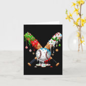 Ice Cream Drip Baseball Christmas Xmas Pajama Kids Kaart (Gele Bloem)