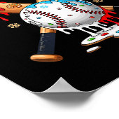 Ice Cream Drip Baseball Christmas Xmas Pajama Kids Poster (Hoek)