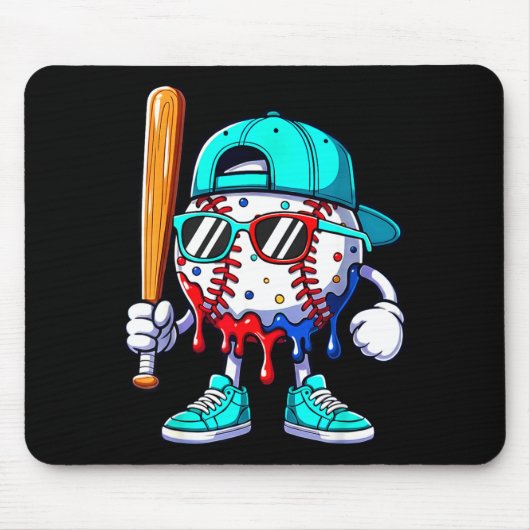 Ice Cream Drip Baseball Sts Baseball Lifestyle Boy Muismat (Voorkant)