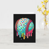 Ice Cream Drip Baseball Stuff Baseball Drip voor B Kaart (Gele Bloem)