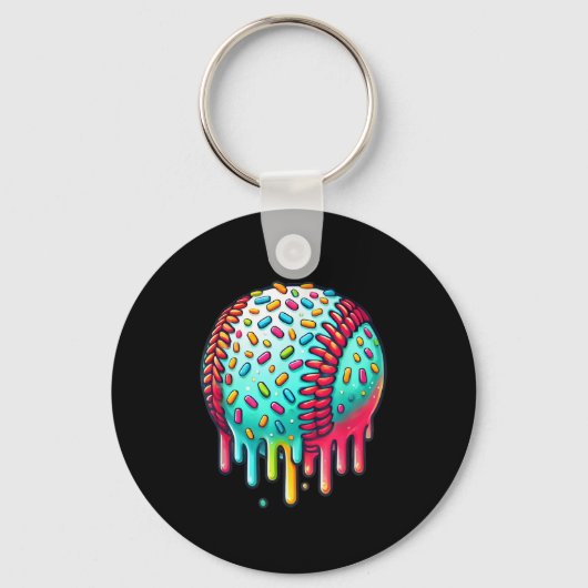 Ice Cream Drip Baseball Stuff Baseball Drip voor B Sleutelhanger (Voorkant)