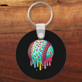 Ice Cream Drip Baseball Stuff Baseball Drip voor B Sleutelhanger (Voorkant)